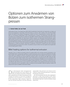Optionen zum Anwärmen von Bolzen zum isothermen Strangpressen