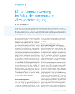 Klärschlammverwertung im Fokus der kommunalen Abwasserentsorgung