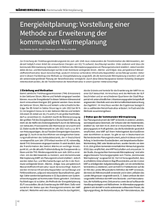Energieleitplanung: Vorstellung einer Methode zur Erweiterung der kommunalen Wärmeplanung