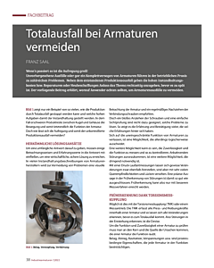Totalausfall bei Armaturen vermeiden