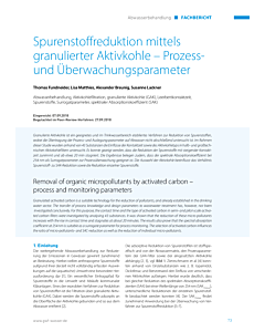 Spurenstoffreduktion mittels granulierter Aktivkohle – Prozess- und Überwachungsparameter
