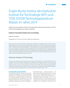 Engler-Bunte-Institut des Karlsruher Instituts für Technologie (KIT) und TZW: DVGW-Technologiezentrum Wasser im Jahre 2019