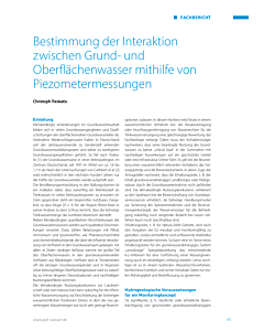 Bestimmung der Interaktion zwischen Grund- und Oberflächenwasser mithilfe von Piezometermessungen