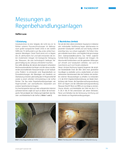 Messungen an Regenbehandlungsanlagen