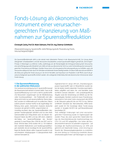 Fonds-Lösung als ökonomisches Instrument einer verursachergerechten Finanzierung von Maßnahmen zur Spurenstoffreduktion