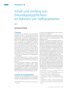 Inhalt und Umfang von Erkundigungspflichten im Rahmen von Tiefbauarbeiten