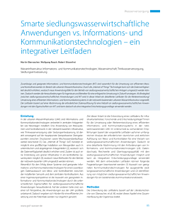 Smarte siedlungswasserwirtschaftliche Anwendungen vs. Informations- und Kommunikationstechnologien – ein integrativer Leitfaden