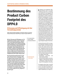 Bestimmung des Product Carbon Footprint des DPP4.0