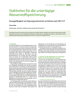 Stahlrohre für die untertägige Wasserstoffspeicherung