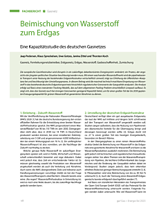 Beimischung von Wasserstoff zum Erdgas