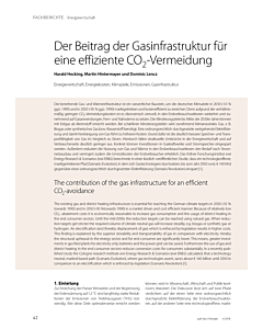 Der Beitrag der Gasinfrastruktur für eine effiziente CO2-Vermeidung