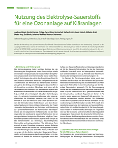 Nutzung des Elektrolyse-Sauerstoffs für eine Ozonanlage auf Kläranlagen