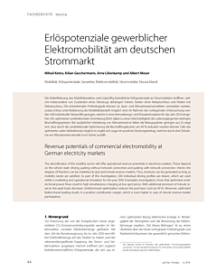 Erlöspotenziale gewerblicher Elektromobilität am deutschen Strommarkt