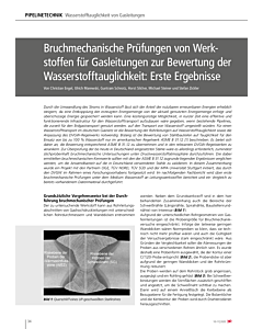 Bruchmechanische Prüfungen von Werkstoffen für Gasleitungen zur Bewertung der Wasserstofftauglichkeit: Erste Ergebnisse