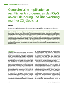 Geotechnische Implikationen rechtlicher Anforderungen des KSpG an die Erkundung und Überwachung mariner CO2-Speicher