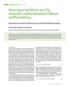 Neuartiges Verfahren zur CO2-neutralen methanbasierten Wasserstoffherstellung