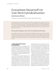 Erneuerbarer Wasserstoff mit Solar-Wind-Hybridkraftwerken