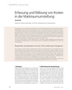 Erfassung und Wälzung von Kosten in der Marktraumumstellung