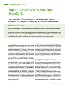 Ergebnisse des DVGW-Projektes SyWeSt H2