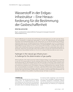 Wasserstoff in der Erdgasinfrastruktur – Eine Herausforderung für die Bestimmung der Gasbeschaffenheit