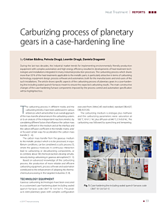 Carburizing process of planetary gears in a case-hardening line