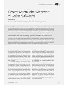 Gesamtsystemischer Mehrwert virtueller Kraftwerke