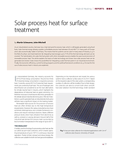 Solar process heat for surface treatment
