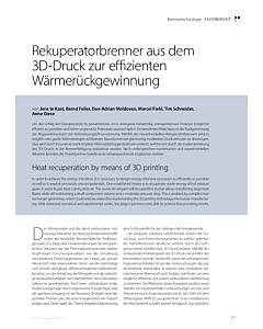 Rekuperatorbrenner aus dem 3D-Druck zur effizienten Wärmerückgewinnung