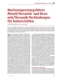 Hochtemperaturgelötete Metall/Keramik- und Keramik/Keramik-Verbindungen für Industrieöfen