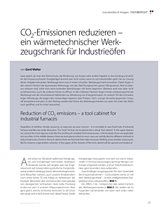 CO2-Emissionen reduzieren – ein wärmetechnischer Werkzeugschrank für Industrieöfen