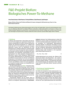 F&E-Projekt BioKon: Biologisches Power-To-Methane