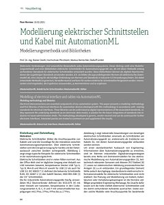 Modellierung elektrischer Schnittstellen und Kabel mit AutomationML