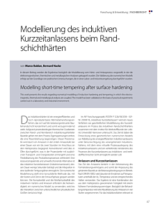 Modellierung des induktiven Kurzzeitanlassens beim Randschichthärten