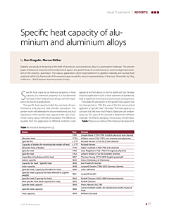 Specific heat capacity of aluminium and aluminium alloys