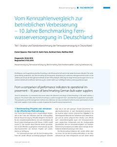 Vom Kennzahlenvergleich zur betrieblichen Verbesserung – 10 Jahre Benchmarking Fernwasserversorgung in Deutschland
