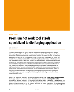 Premium hot work tool steels specialized to die forging application