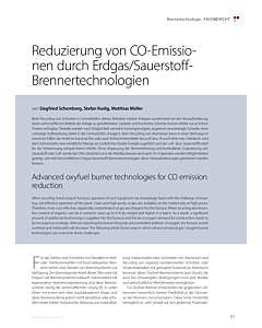 Reduzierung von CO-Emissionen durch Erdgas/Sauerstoff- Brennertechnologien