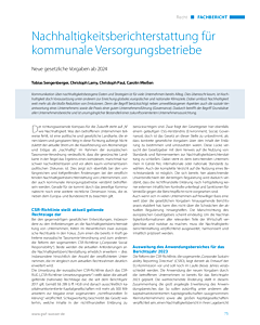 Nachhaltigkeitsberichterstattung für kommunale Versorgungsbetriebe
