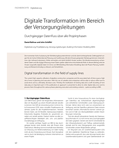 Digitale Transformation im Bereich der Versorgungsleitungen