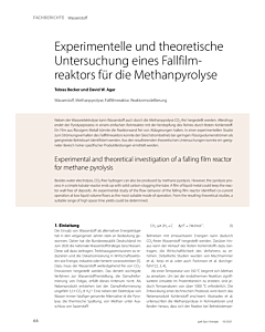 Experimentelle und theoretische Untersuchung eines Fallfilmreaktors für die Methanpyrolyse