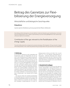 Beitrag des Gasnetzes zur Flexibilisierung der Energieversorgung