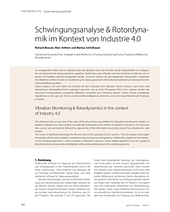 Schwingungsanalyse & Rotordynamik im Kontext von Industrie 4.0