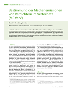 Bestimmung der Methanemissionen von Verdichtern im Verteilnetz (ME VerV)