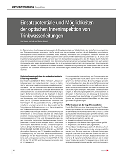 Einsatzpotentiale und Möglichkeiten der optischen Inneninspektion von Trinkwasserleitungen