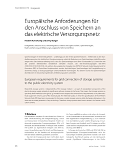 Europäische Anforderungen für den Anschluss von Speichern an das elektrische Versorgungsnetz