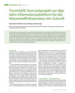 TransHyDE: Vom Leitprojekt zur digitalen Informationsplattform für die Wasserstoffinfrastruktur der Zukunft