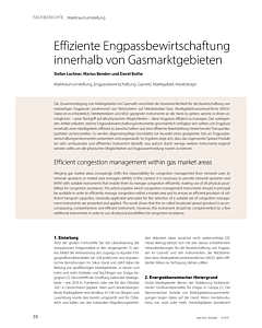 Effiziente Engpassbewirtschaftung innerhalb von Gasmarktgebieten