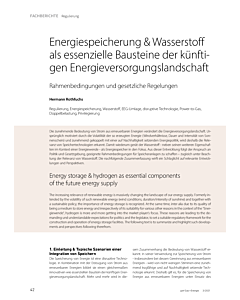 Energiespeicherung & Wasserstoff als essenzielle Bausteine der künftigen Energieversorgungslandschaft