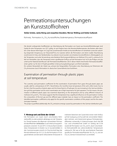 Permeationsuntersuchungen an Kunststoffrohren