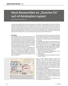 Mosel-Abwasserdüker am „Deutschen Eck“ nach 44 Betriebsjahren inspiziert